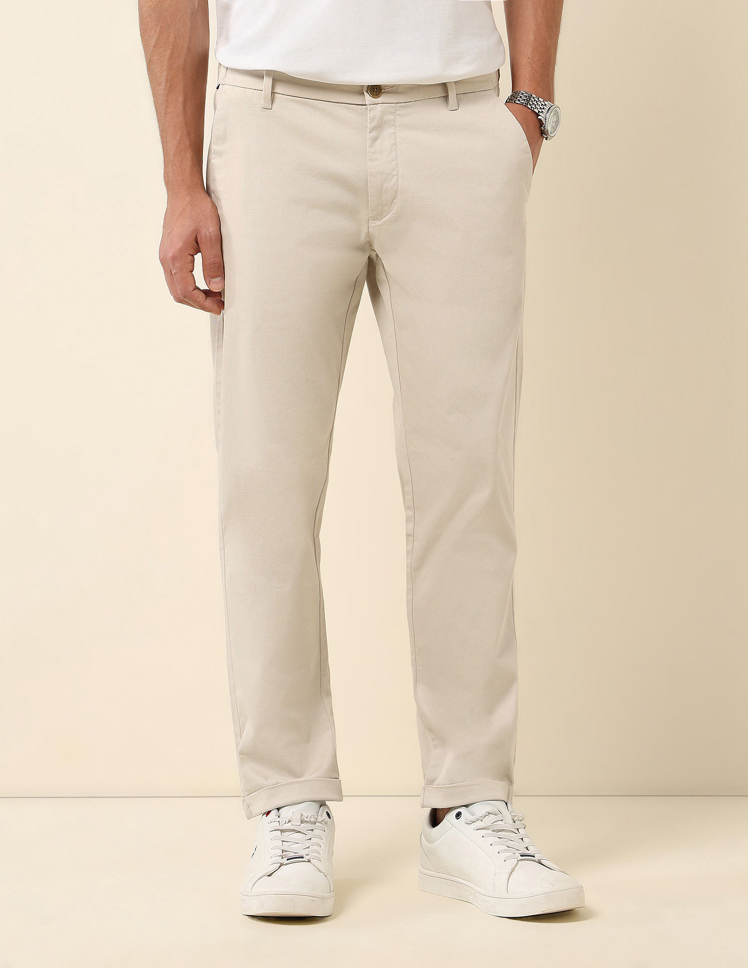 U.S. Polo Assn. Textured Henry Tapered Fit Trousers