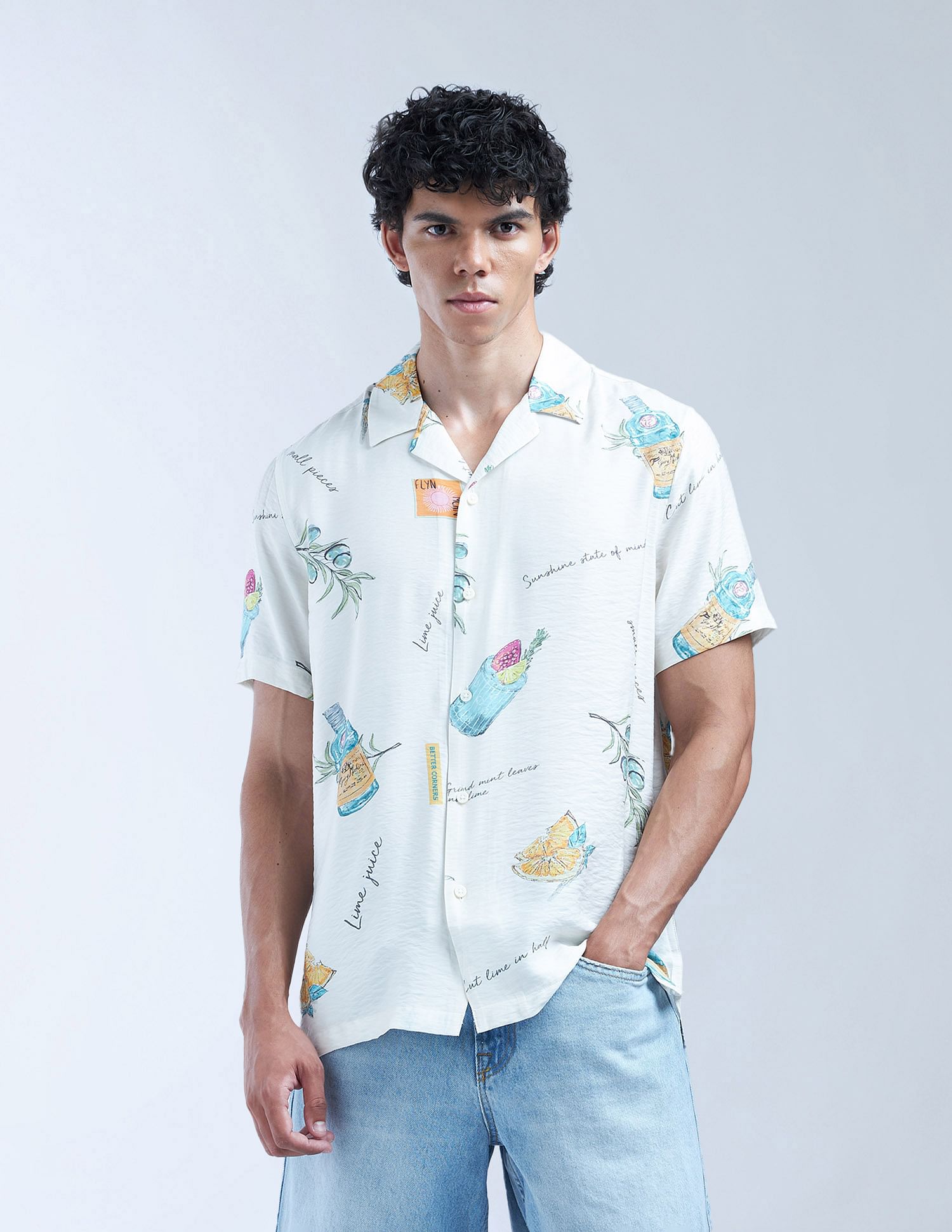 Flying Machine All Over Printed Digitopia Shirt