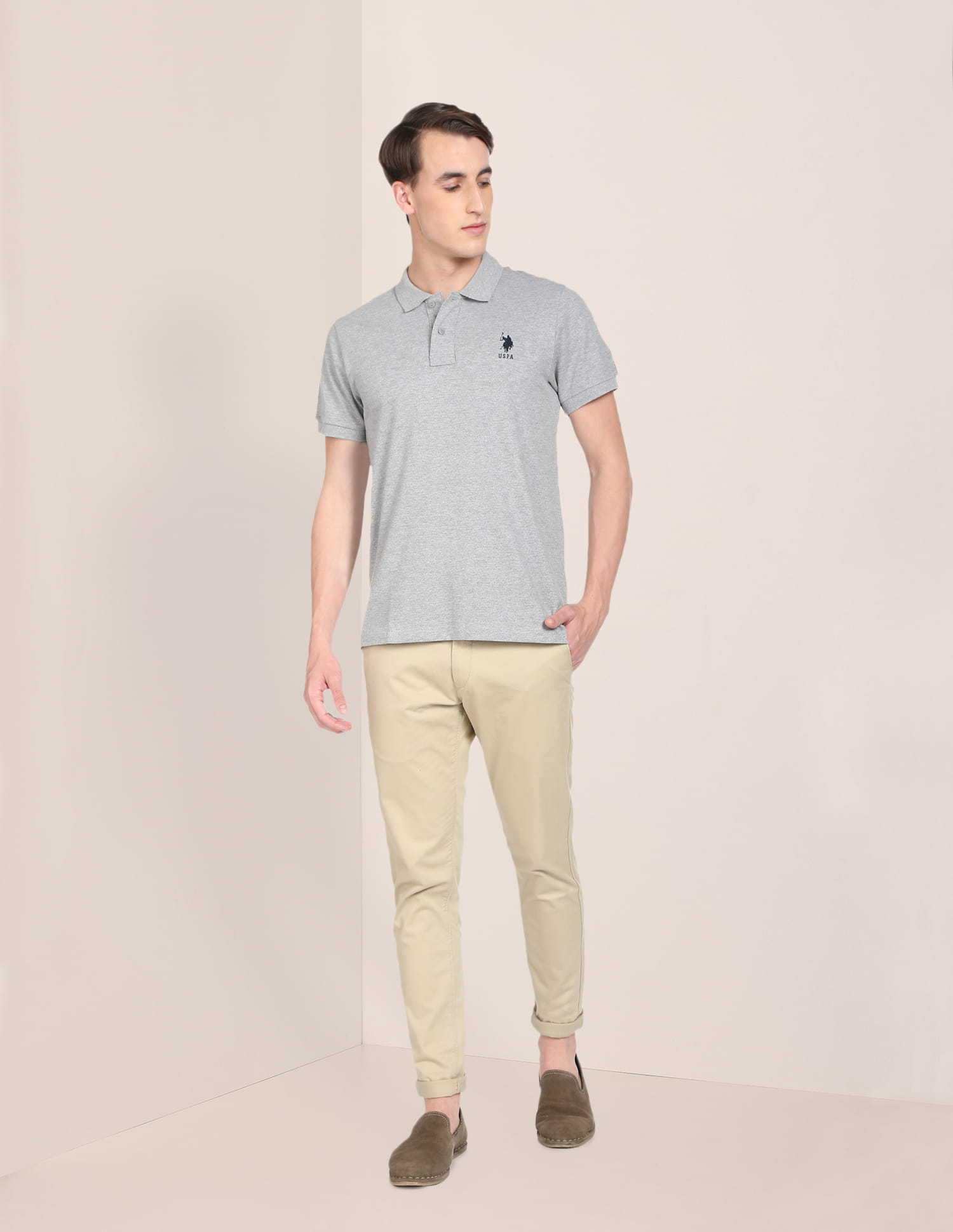 Buy U.S. Polo Assn. Brand Tape Heathered Polo Shirt - NNNOW.com
