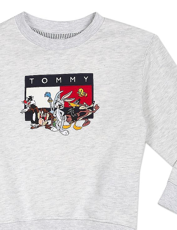 Buy Tommy Hilfiger Kids Boys Grey Crew Neck Looney Tunes Print