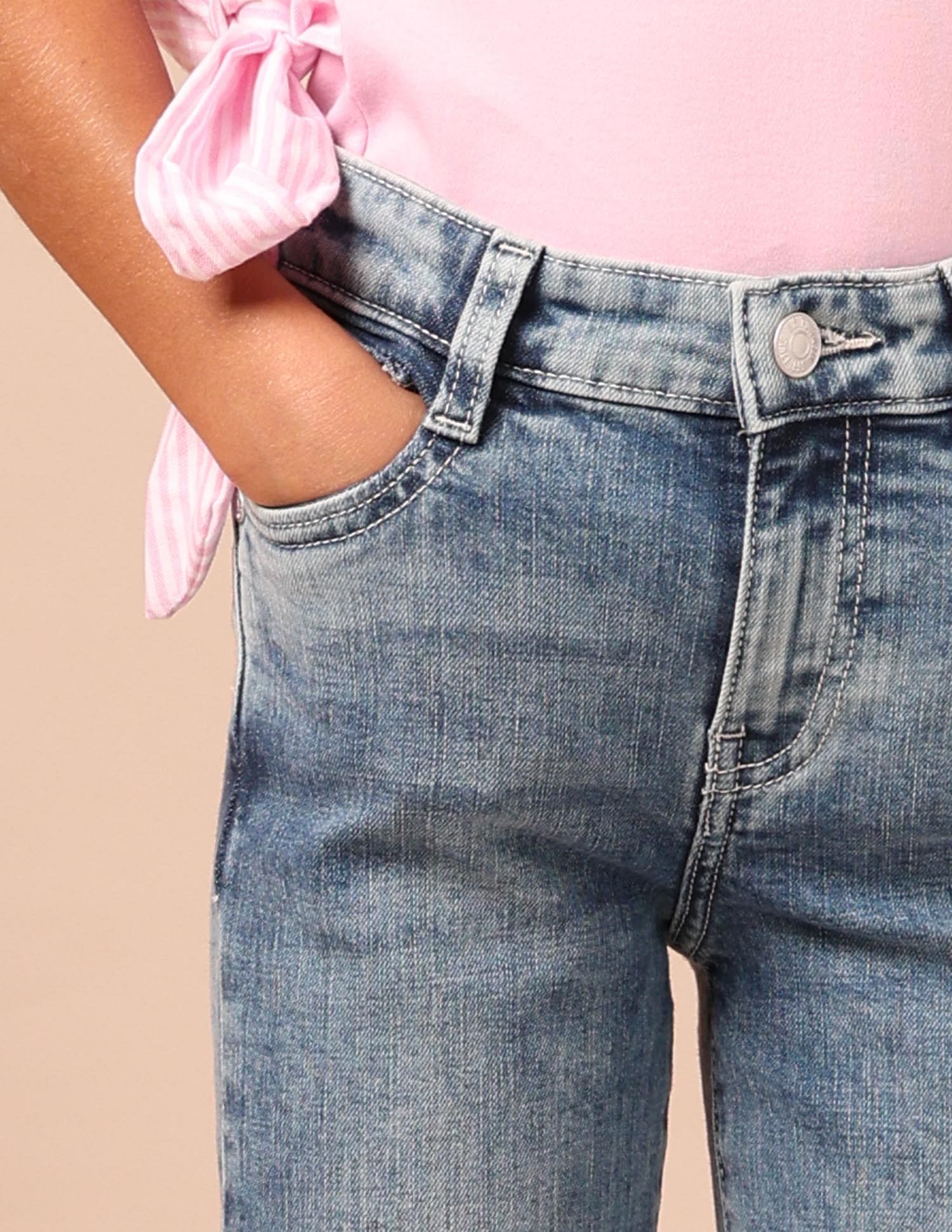 U.S. Polo Assn. Kids Girls Mid Rise Bootcut Jeans