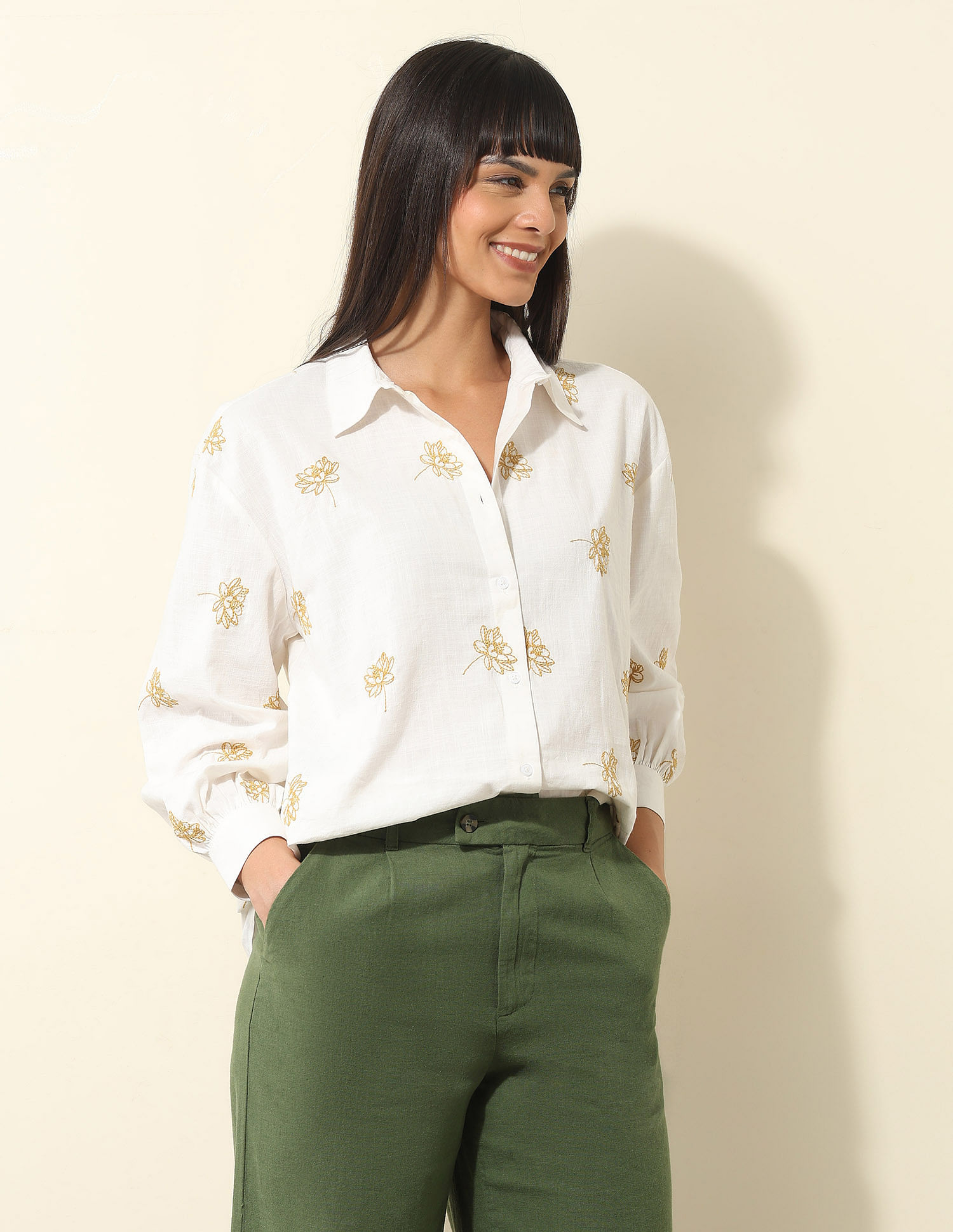 U.S. Polo Assn. Women Floral Embroidered Top