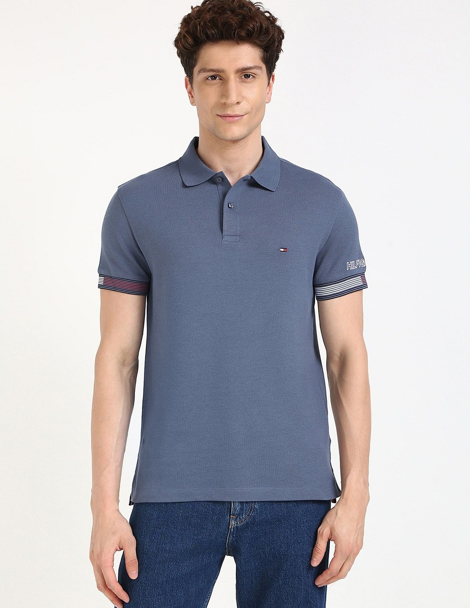 Tommy Hilfiger Solid Slim-Fit Cotton Polo Shirt