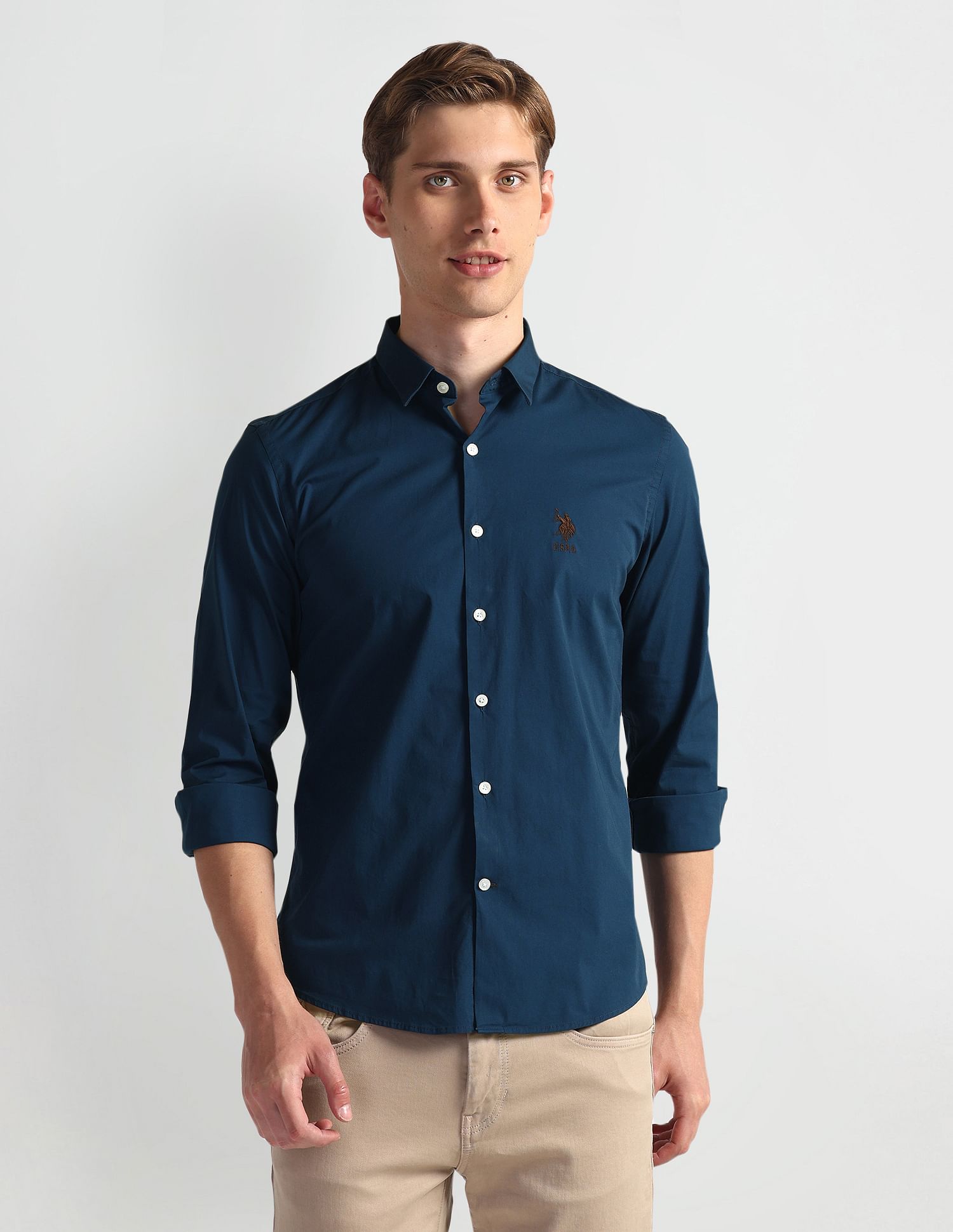 U.S. Polo Assn. Denim Co. Spread Collar Twill Shirt