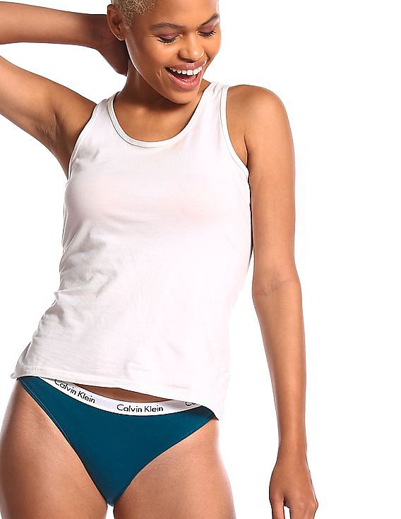 Buy Calvin Klein Underwear Women Teal Elasticized Waistband Solid Bikini  Briefs 