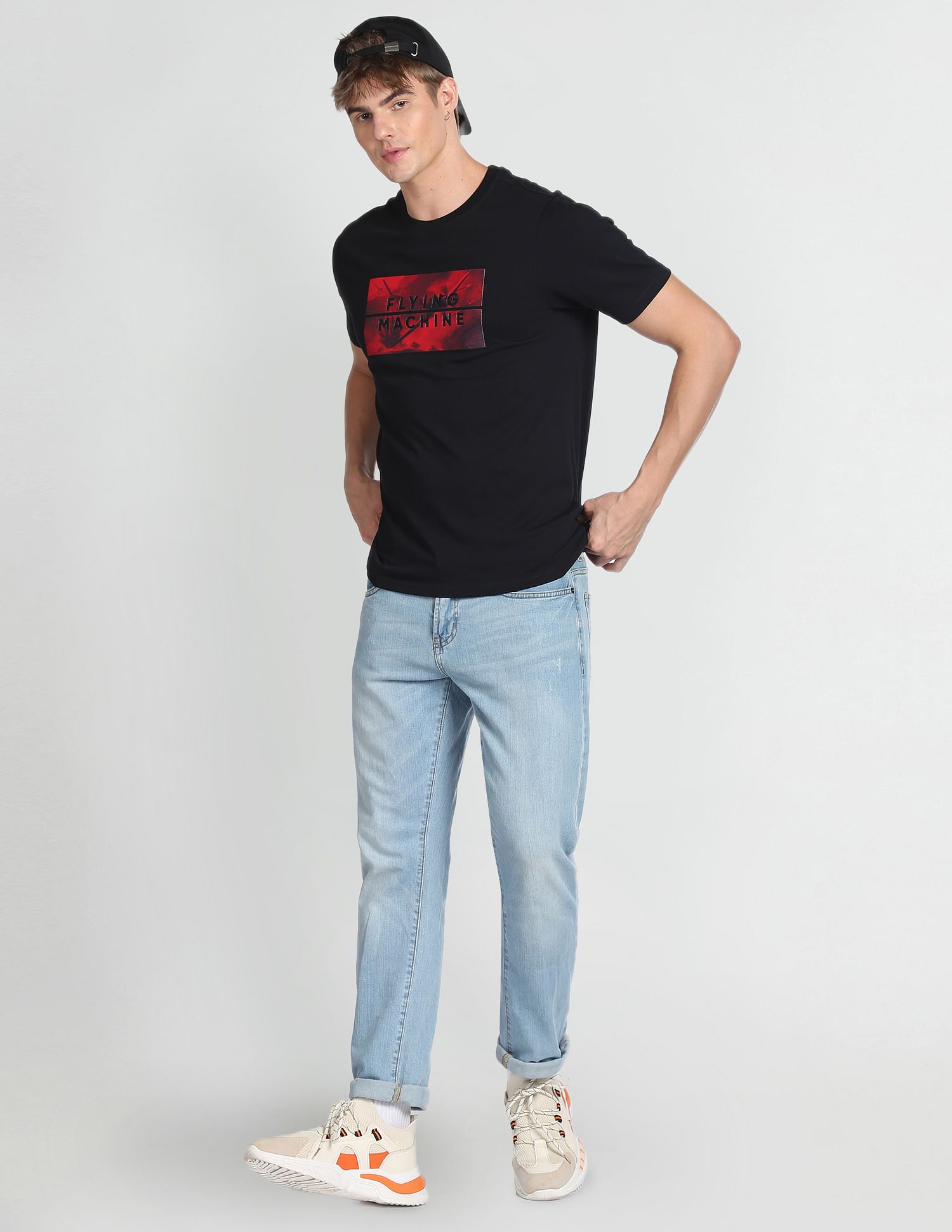Flying Machine Brand Print Cotton T-Shirt