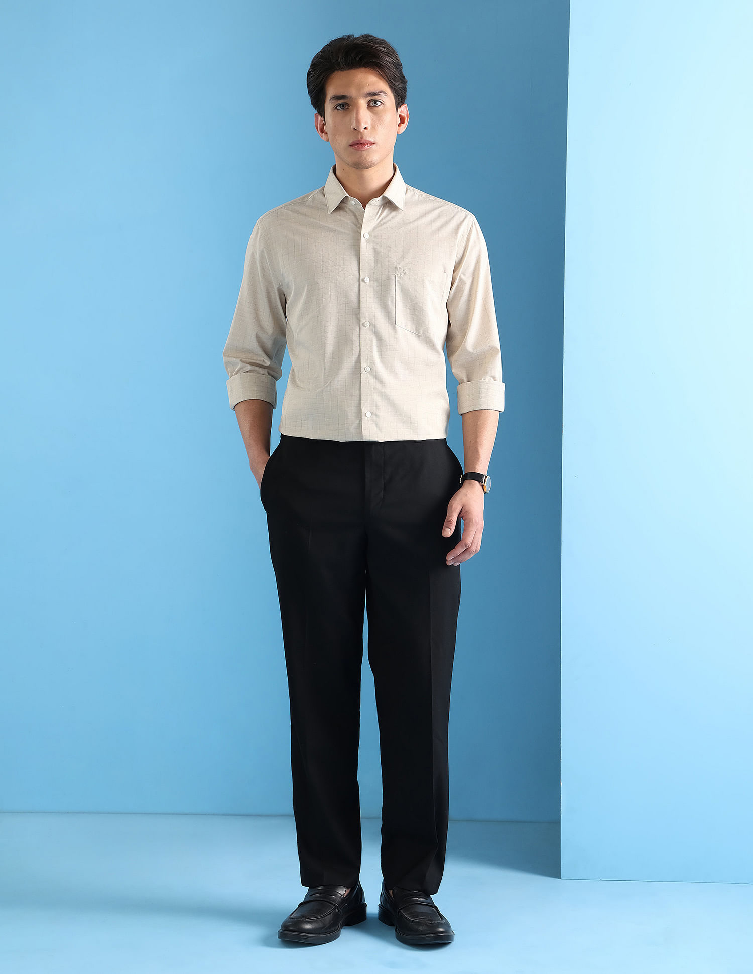 Arrow Manhattan Slim Fit Dobby Velocity Shirt