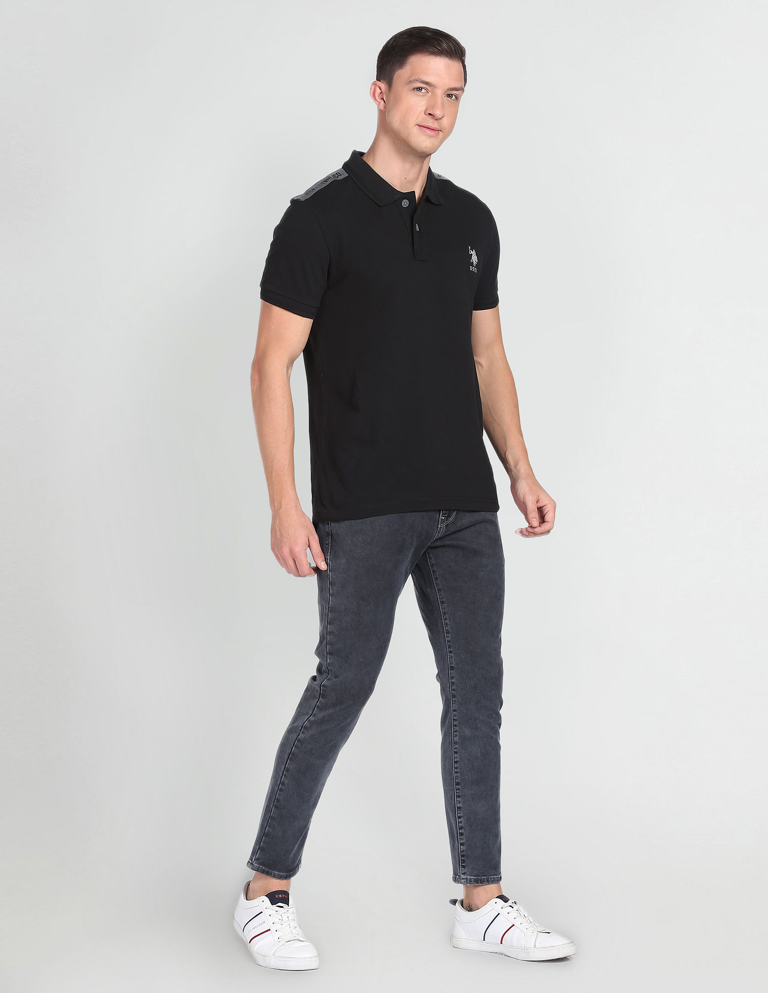 U.S. Polo Assn. Denim Co. Henry Tapered Cropped Fit Black Jeans