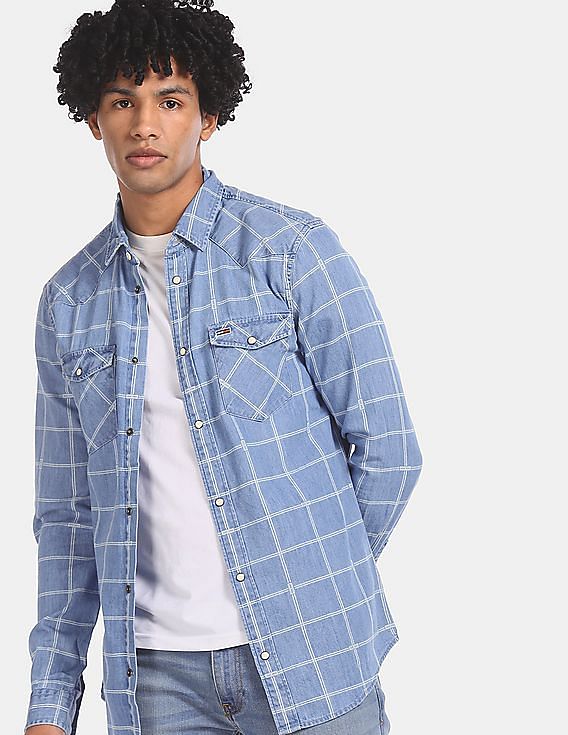 Denim Casual Double Pocket Shirt - Casual Shirt For Men Online at Best  Prices-nttc.com.vn
