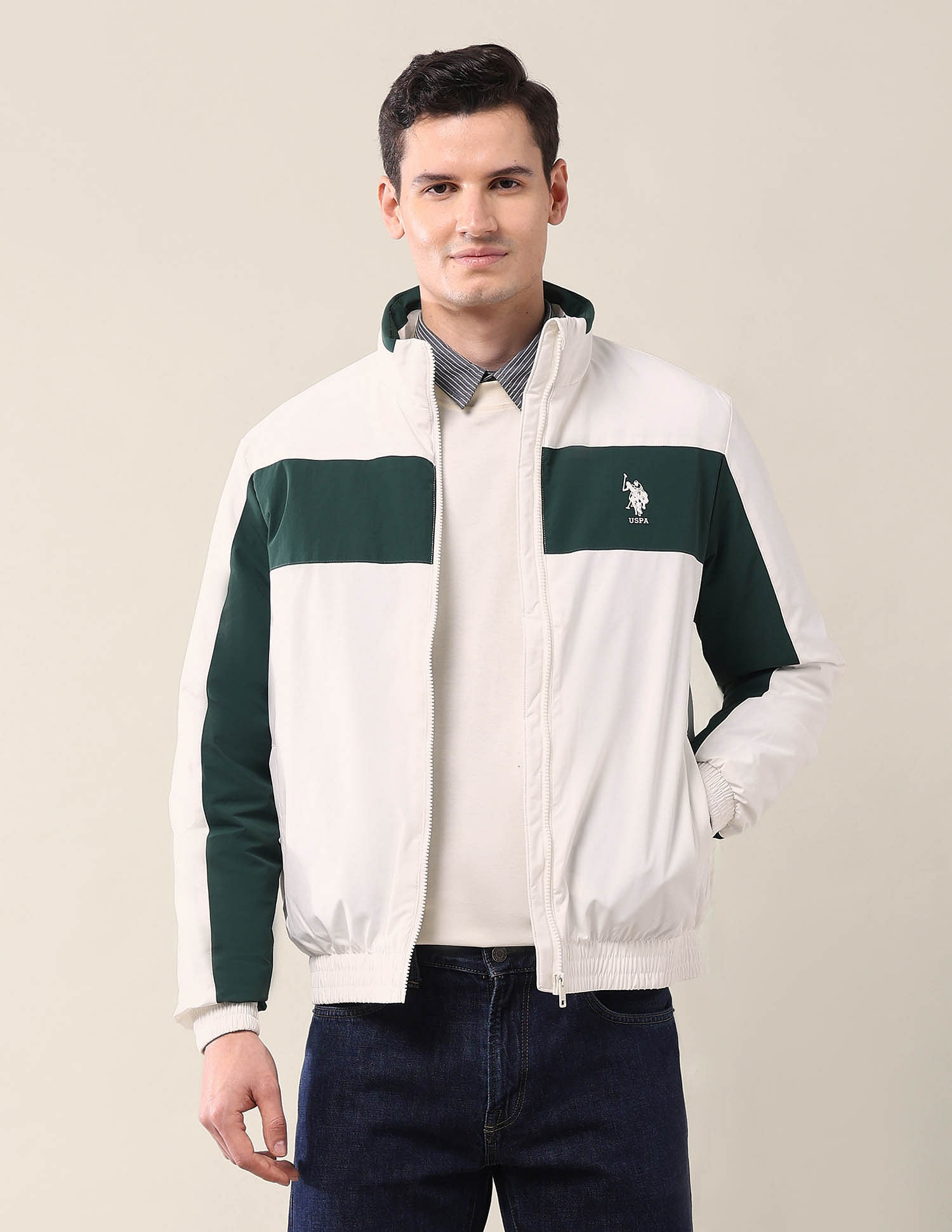 U.S. Polo Assn. Colourblocked Regular Fit Jacket