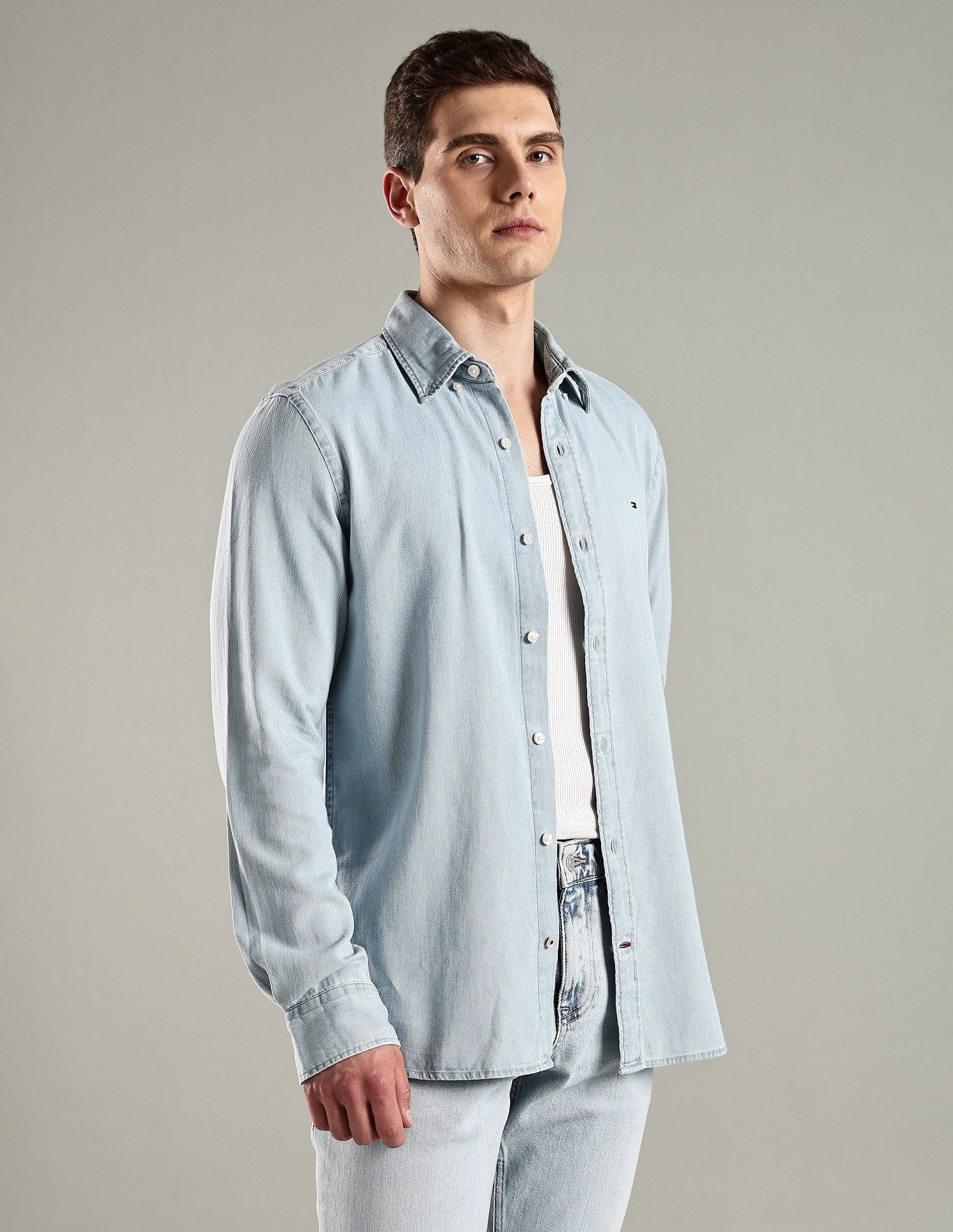 Tommy Hilfiger Solid Regular Fit Cotton Shirt