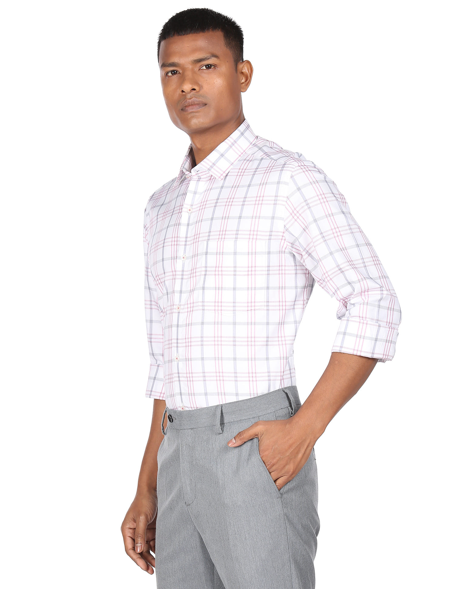 【WHITE】Ombre check shirt Beams Ombre Check Shirt | 11011669803-01 | AFEW STORE