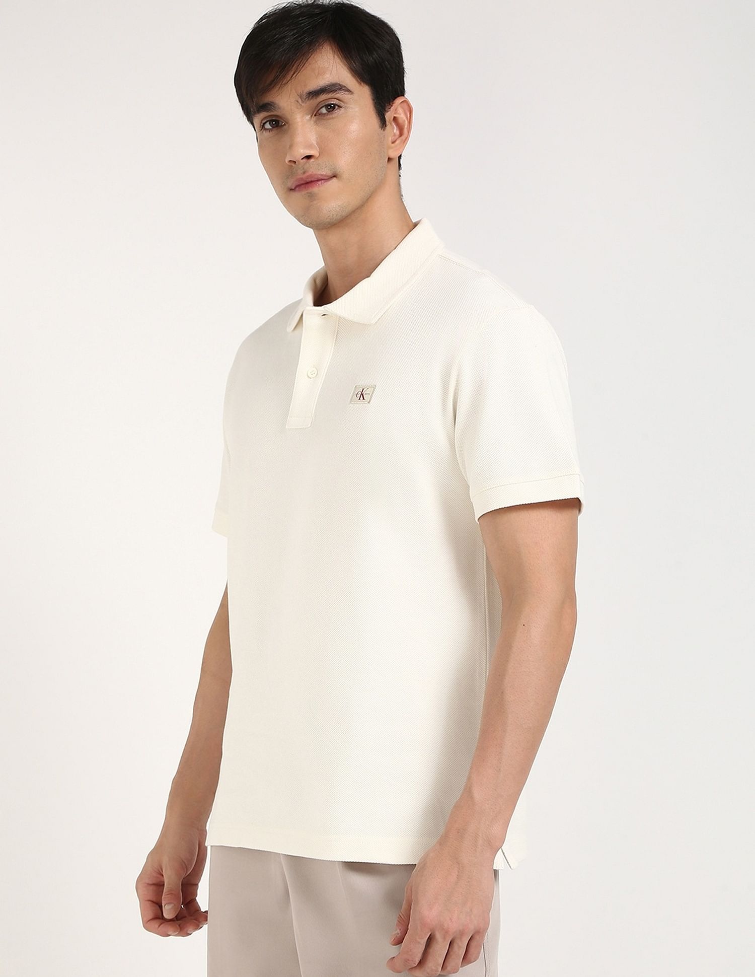 Calvin Klein Jeans Mens Relaxed Fit Solid Polo Shirt