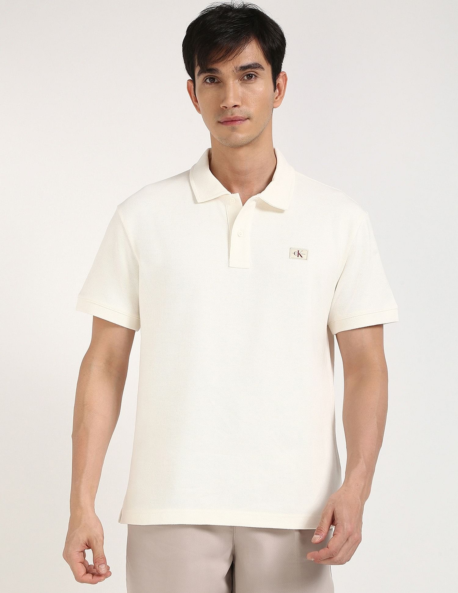 Calvin Klein Jeans Mens Relaxed Fit Solid Polo Shirt