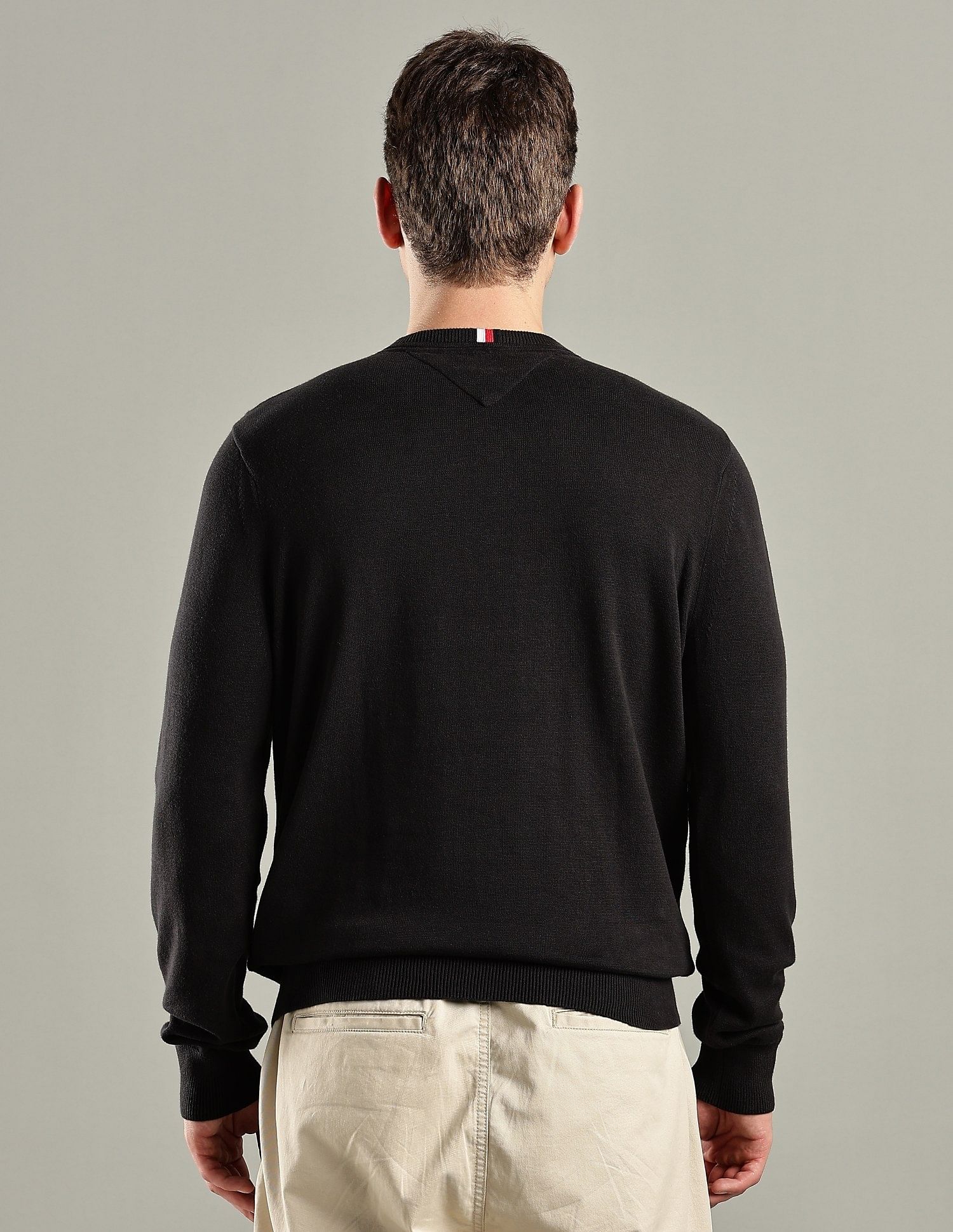 Tommy Hilfiger Solid Regular-Fit Cotton Sweater