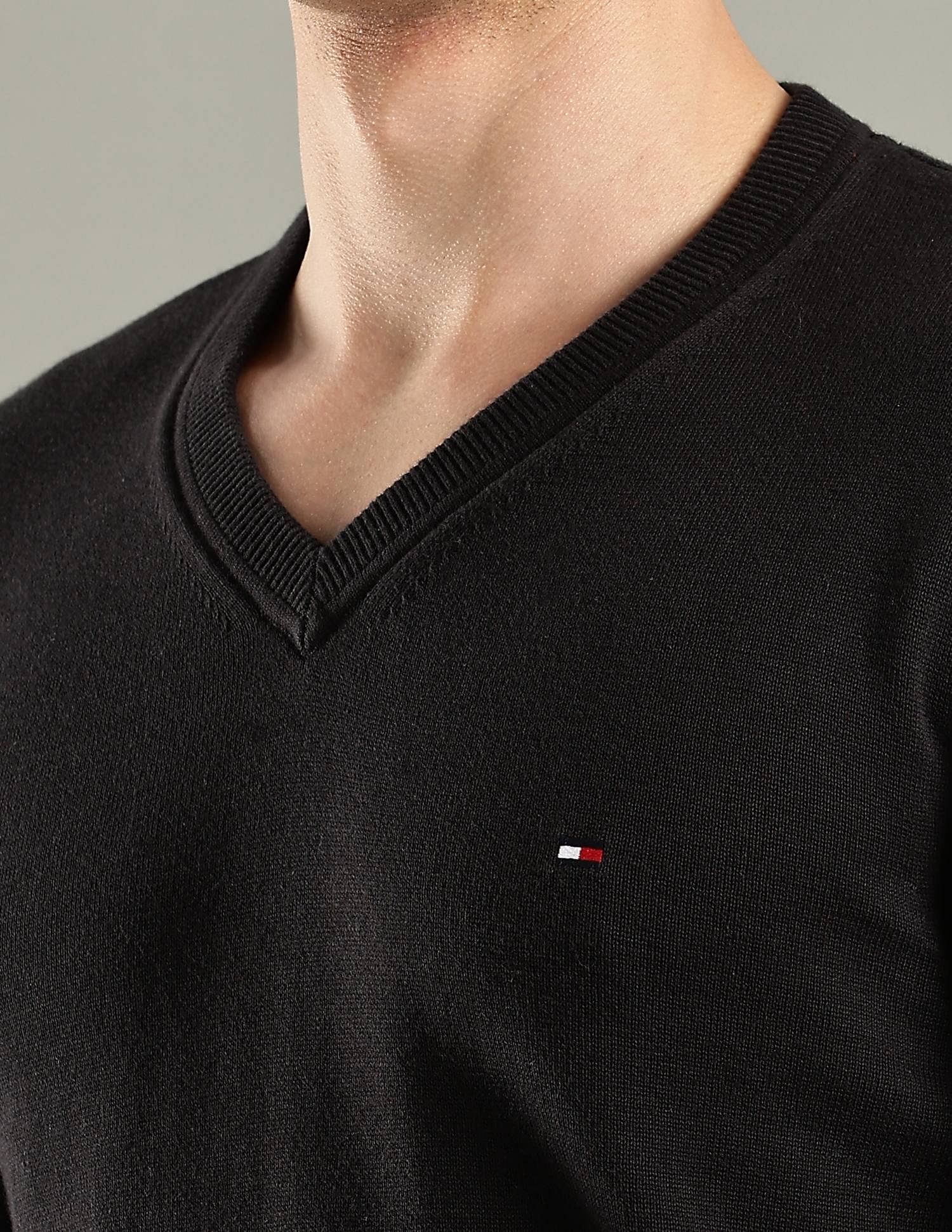 Tommy Hilfiger Solid Regular-Fit Cotton Sweater