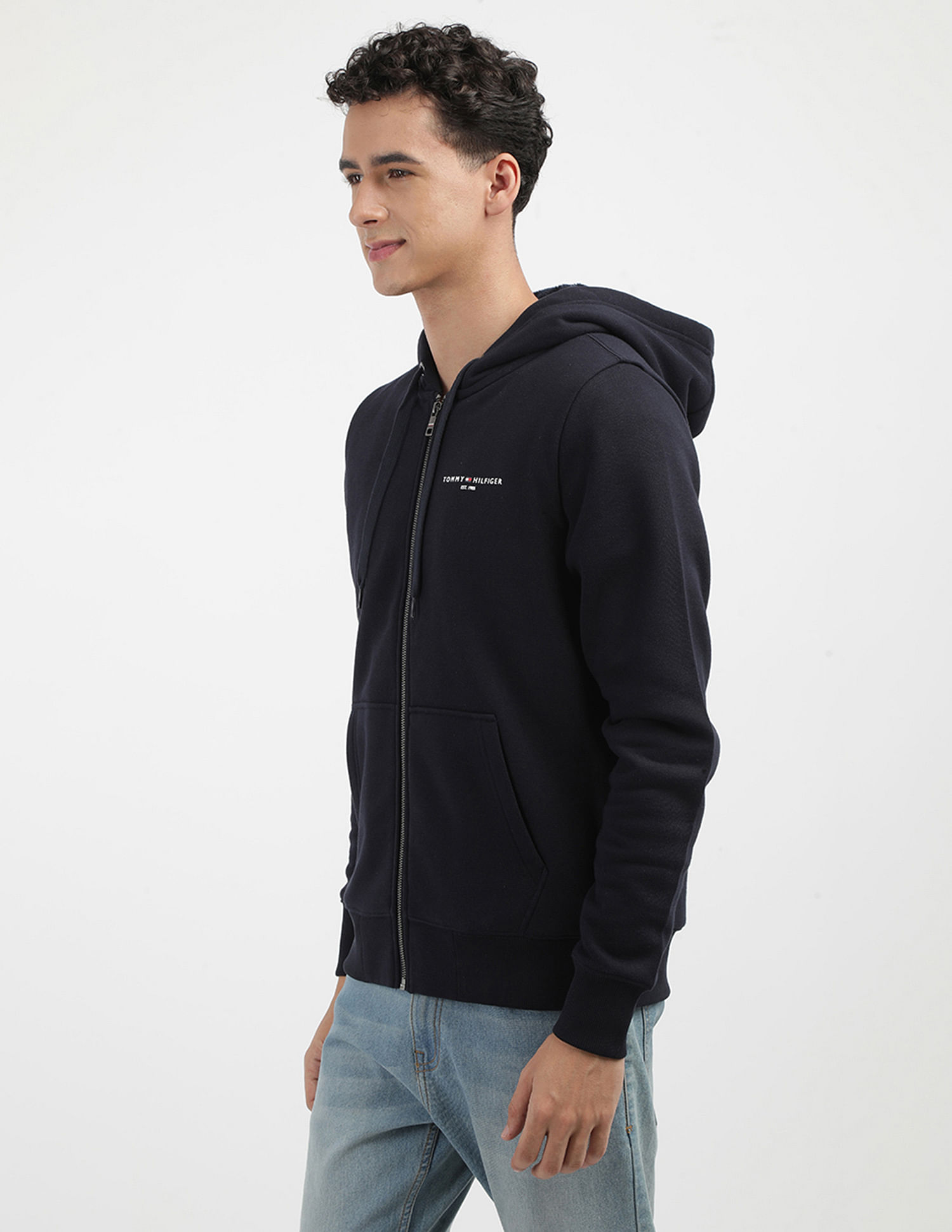 Tommy Hilfiger Solid Logo Hood Sweatshirt