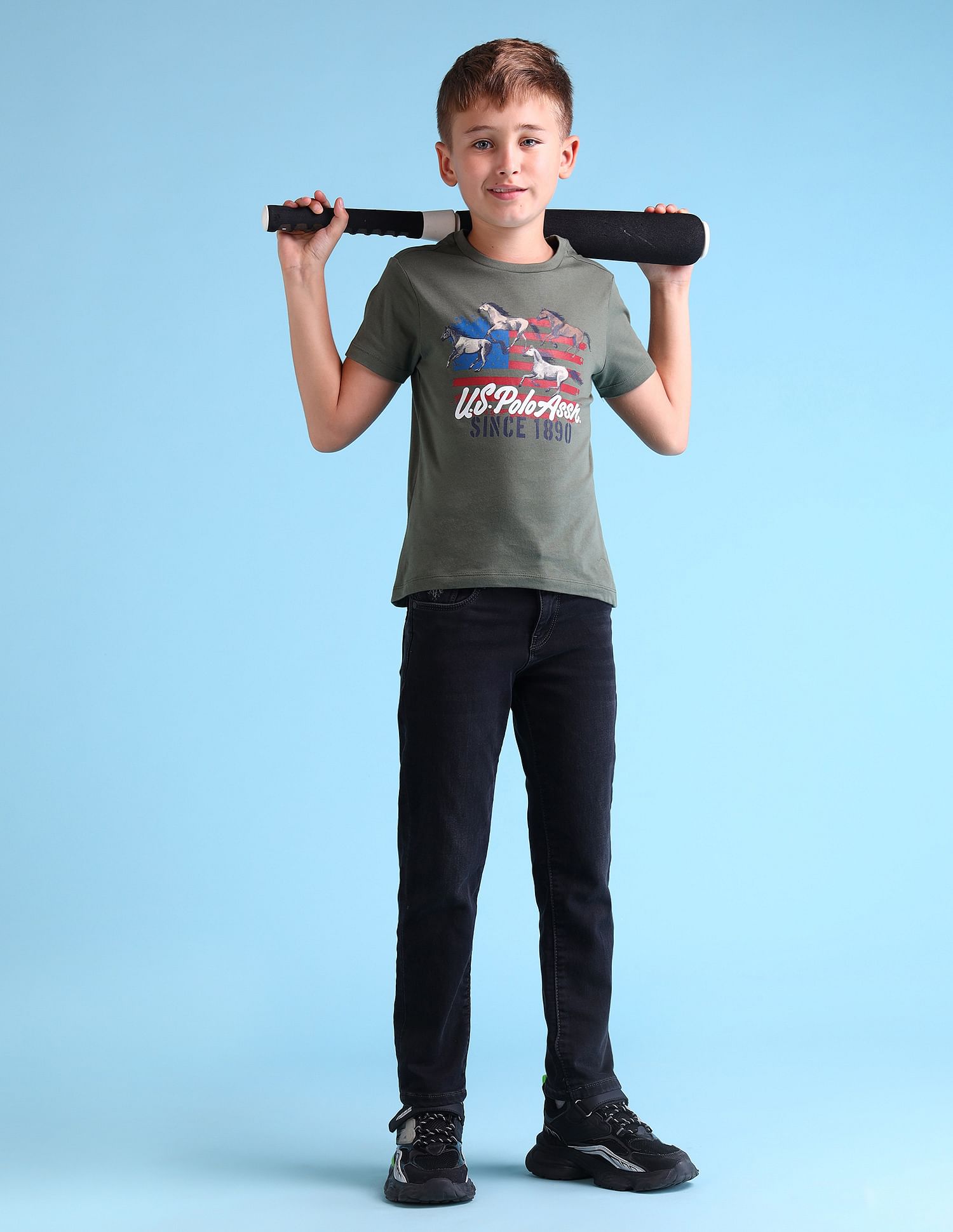 U.S. Polo Assn. Kids Boys Slim Fit Black Jeans