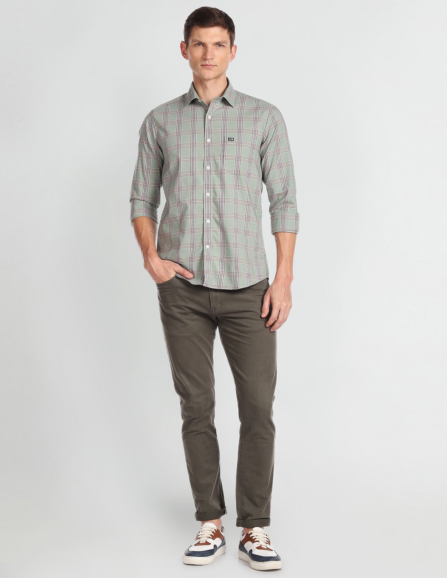 Arrow Sports Tartan Check Twill Shirt