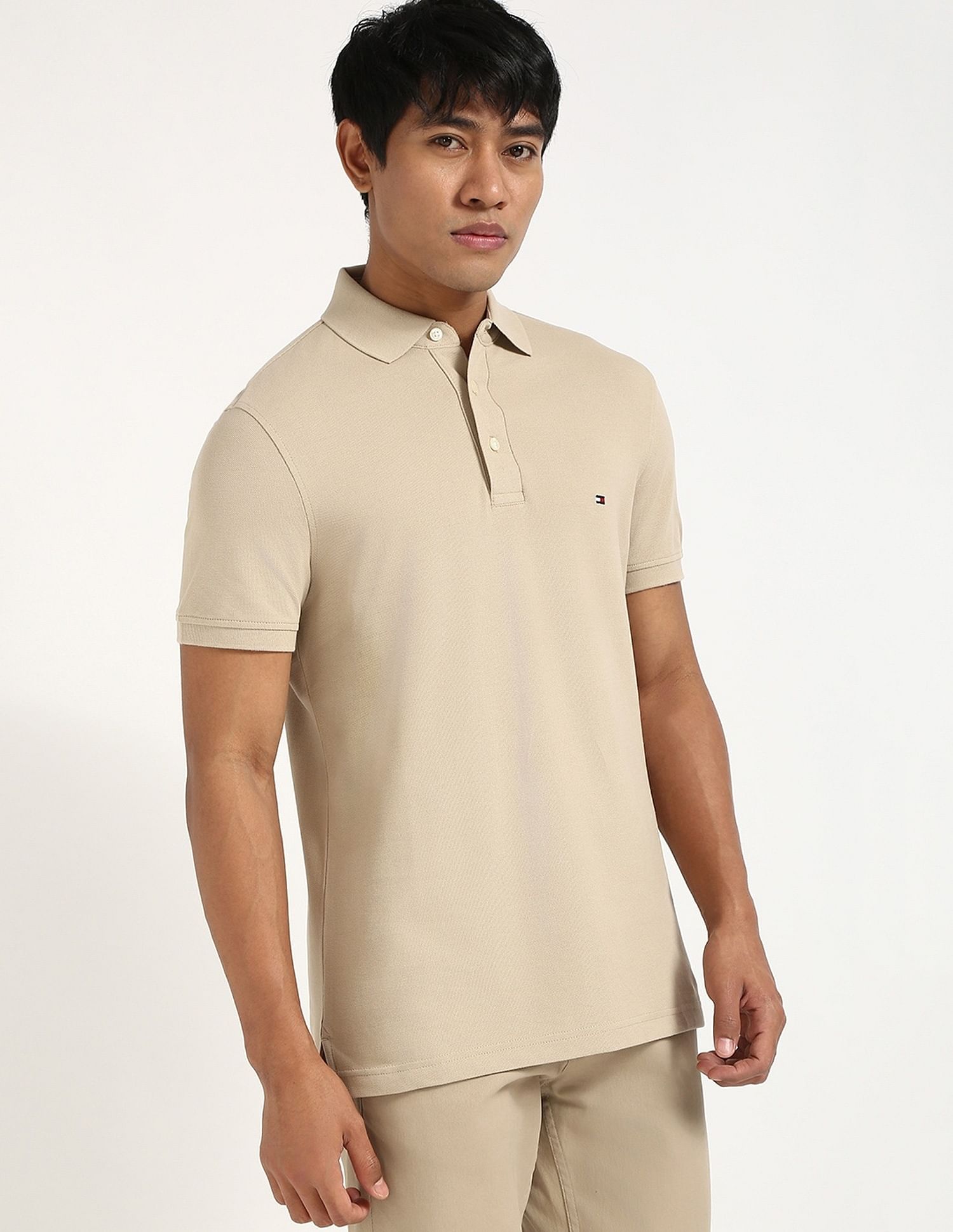 Tommy Hilfiger Solid Slim-Fit Cotton Polo Shirt