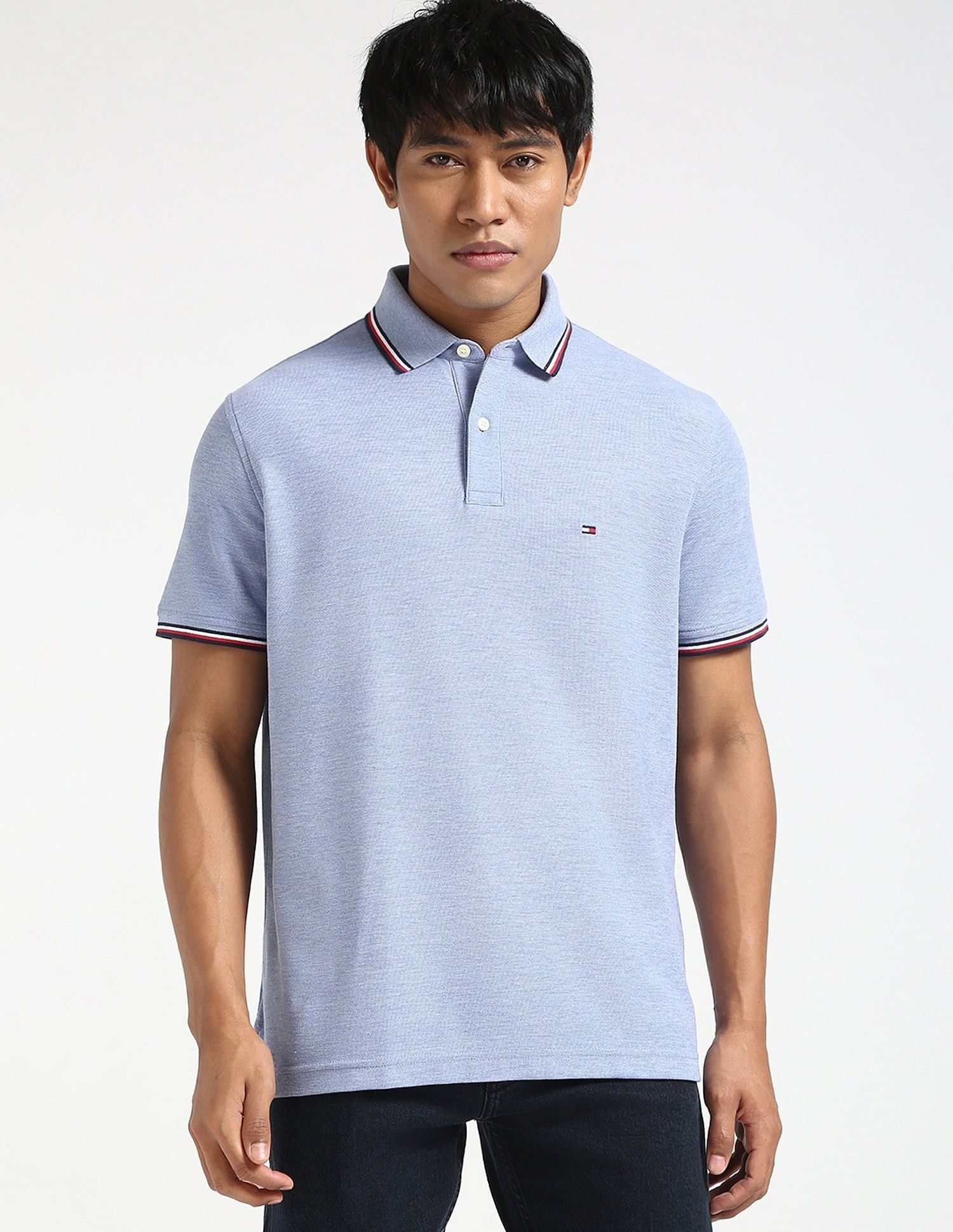 Tommy Hilfiger Solid Regular-Fit Cotton Polo Shirt