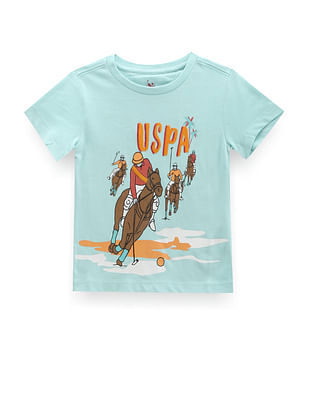 U S Polo Assn Kids Boys Graphic Print Cotton T-Shirt