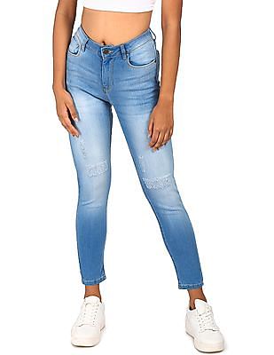 Flying Machine Women Veronica Skinny Fit Distressed Jeans