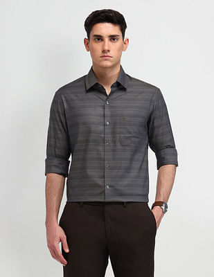 Arrow Horizontal Striped Slim Fit Shirt