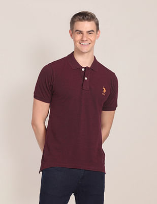 U S Polo Assn Pure Cotton Solid Polo Shirt