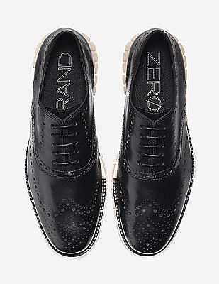 Buy Cole Haan Black ZERØGRAND Wingtip Oxford Shoes - NNNOW.com