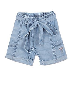 U S Polo Assn Kids Mid Rise Wash Shorts