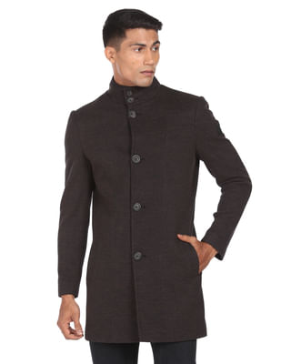 Buy Arrow Sports High Neck Heathered Trench Coat - NNNOW.com