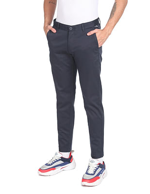 Flying Machine Super Slim Fit Solid Trousers