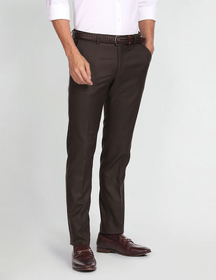 Arrow Mid Rise Hudson Tailored Fit Formal Trousers