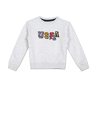 U S Polo Assn Kids Long Sleeve Appliqued Logo Sweatshirt