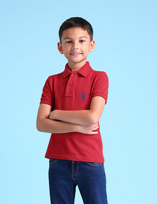 U S Polo Assn Kids Boys Solid Polo Shirt