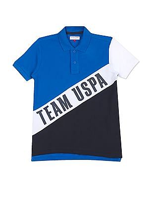 U S Polo Assn Kids Short Sleeve Printed Polo Shirt