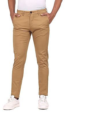 U S Polo Assn Flat Front Solid Casual Trousers