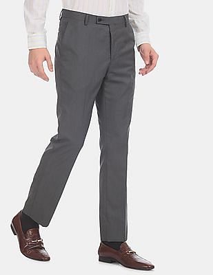 black tapered suit trousers