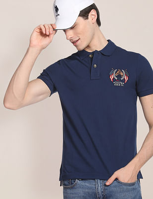 U S Polo Assn Denim Co Cotton Solid Polo Shirt