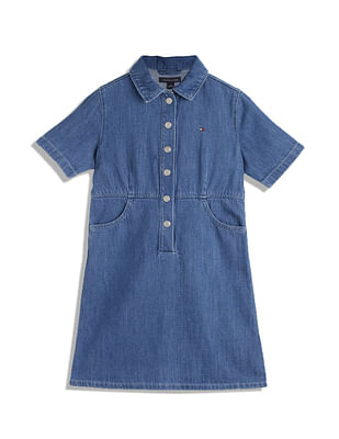 Tommy Hilfiger Kids Girls Dual Pocket Denim Dress