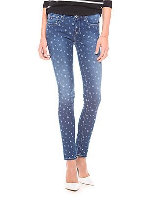 star pattern jeans