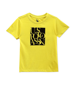 U S Polo Assn Kids Boys Cotton Brand Print T-Shirt