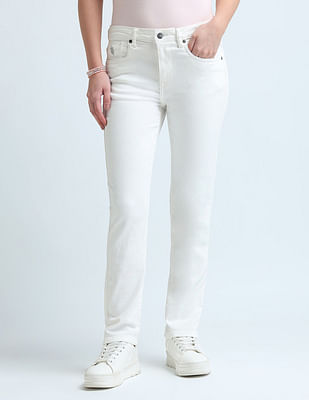 U S Polo Assn Women Slim Fit White Jeans