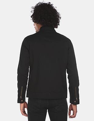 Buy Flying Machine High Neck Zip Up Solid Jacket - NNNOW.com