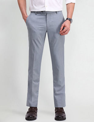 Arrow Tapered Fit Solid Formal Trousers