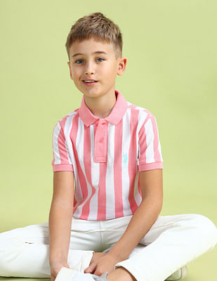 U S Polo Assn Kids Boys Vertical Striped Regular Fit Polo Shirt