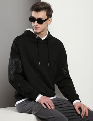 Calvin Klein Embroidered Dragon Hooded Sweatshirt