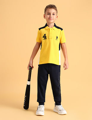 U S Polo Assn Kids Boys Cotton Printed Polo Shirt