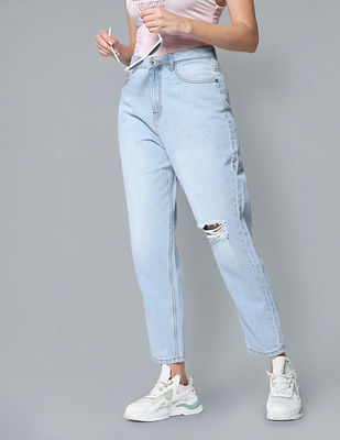 Plus High Waist Mom Jeans | boohoo